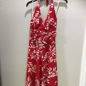 K Studio Red and white Halter dress
